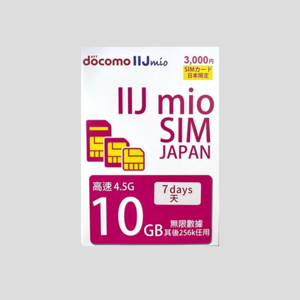 Docomo IIJ Japan 4.5G 5/7/8/10/15 days Sim Card