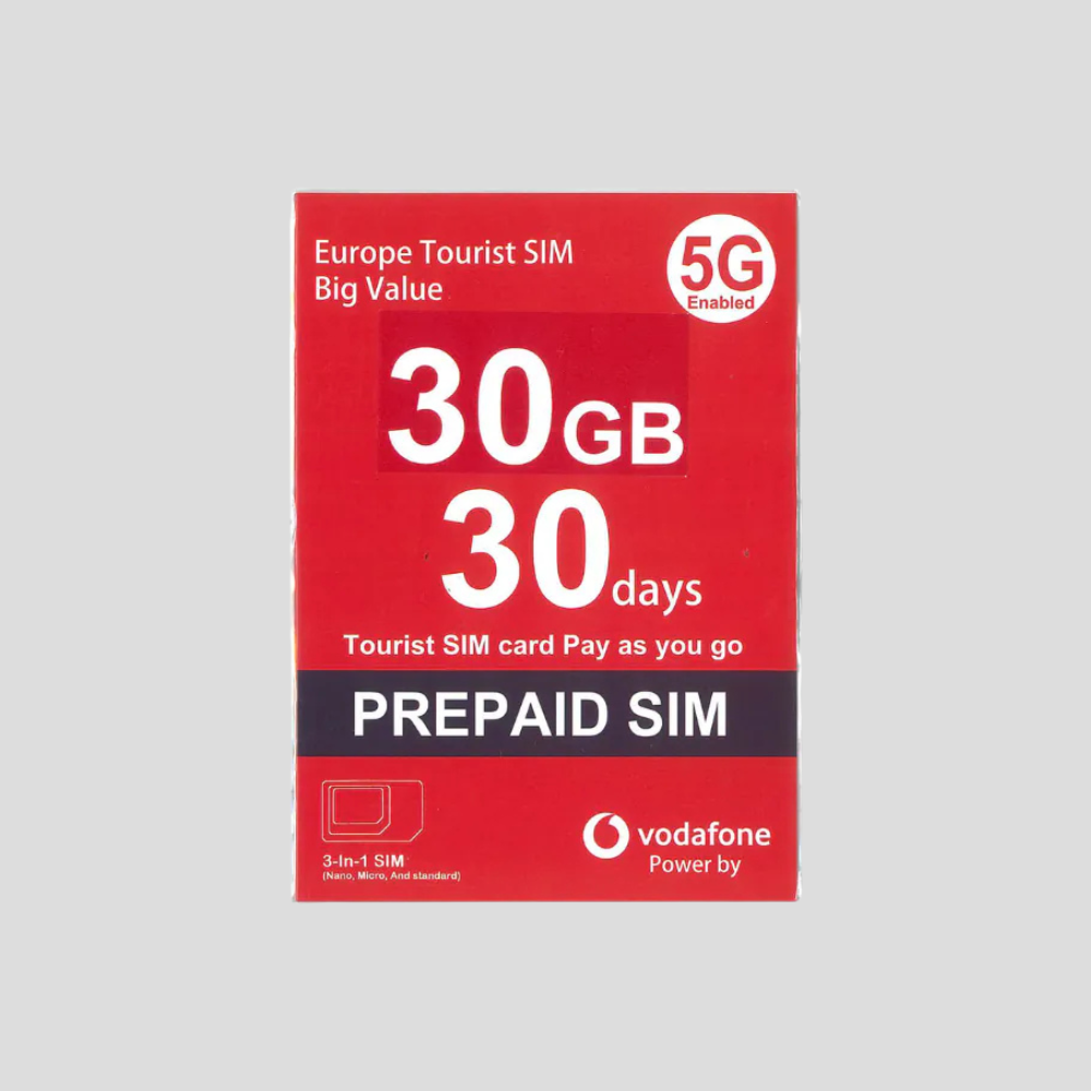 Vodafone Europe 5G 30 days Sim Card