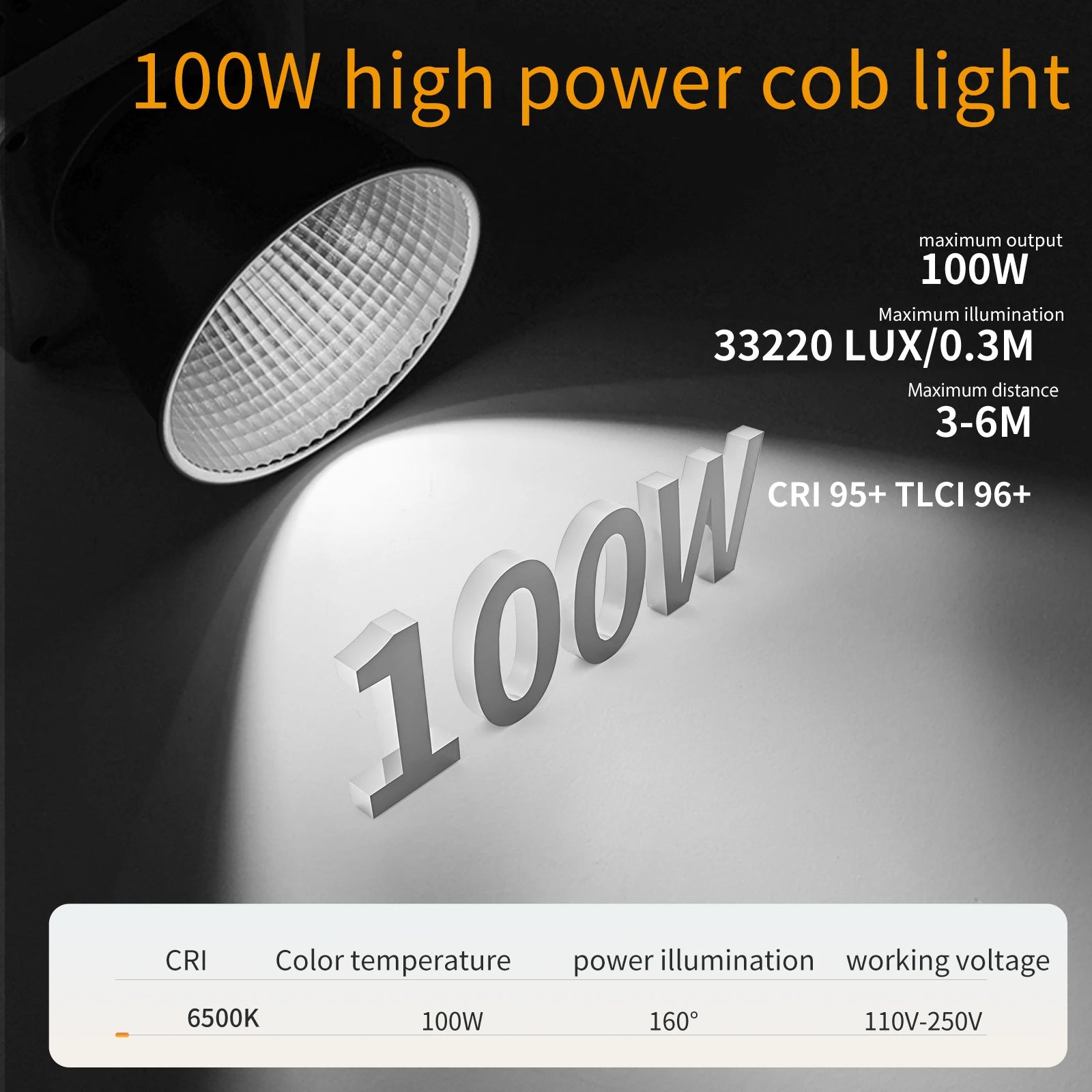 100W Portable COB Photography LED Light